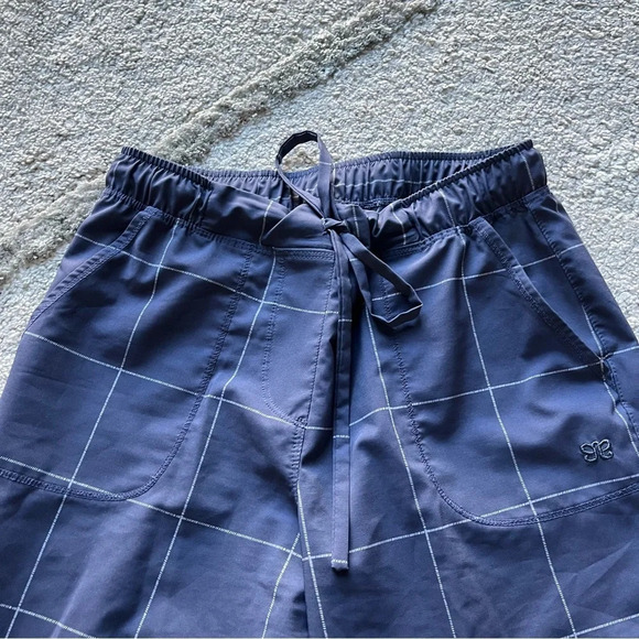 Albion Jet setter pants joggers with zippers blue plaid high rise pull on XS - Picture 4 of 9